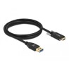 Kabel SuperSpeed USB 10Gbps typ A męski do USB-C męski ze śrubami po bokach 1,5m Delock 84017