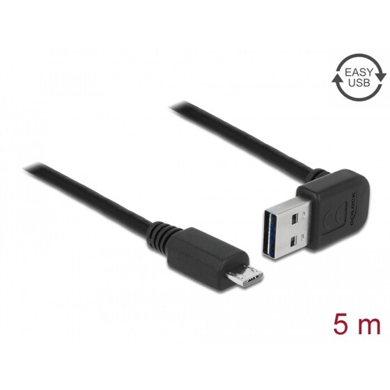 Przewód USB 2.0 typ A na USB 2.0 typ micro-B 2m czarny Delock 83383