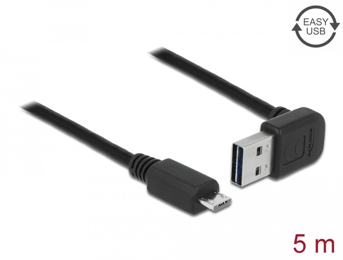 Przewód USB 2.0 typ A na USB 2.0 typ micro-B 2m czarny Delock 83383