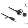 Kabel USB 2.0 typ B męski na USB 2.0 typ B żeński do instalacji nasadką ochronną IP68 1m czarny Delock 88011