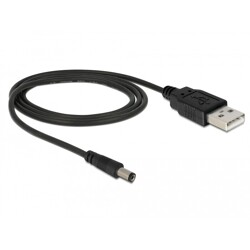 Kabel USB Power - DC 5,5 x 2,1mm wtyk 1m Delock 82197 Kabel USB Power - DC 5,5 x 2,1mm wtyk 1m Delock 82197