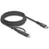 Kabel USB 2 w 1 USB-C na USB-C / Lightning dla iPhone i iPad 2m MFi 60W Delock 81171