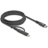 Kabel USB 2 w 1 USB-C na USB-C / Lightning dla iPhone i iPad 2m MFi 60W Delock 81171