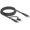 Kabel USB 2 w 1 USB-C na USB-C / Lightning dla iPhone i iPad 2m MFi 60W Delock 81171
