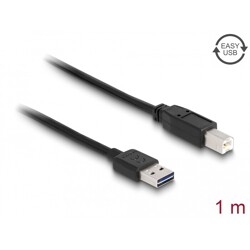 Przewód USB 2.0 typ A na USB 2.0 typ B 1m czarny Delock 83358