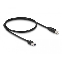 Przewód USB 2.0 typ A na USB 2.0 typ B 1m czarny Delock 83358 Przewód USB 2.0 typ A na USB 2.0 typ B 1m czarny Delock 83358