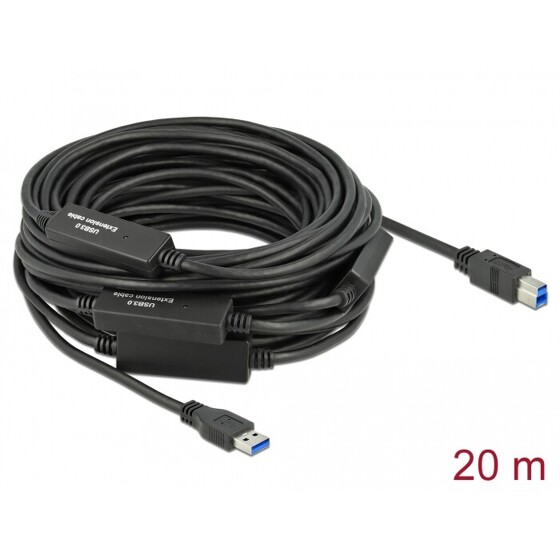 Kabel aktywny USB 3.2 Gen.1 USB typ A do USB typ B 20m Delock 85382