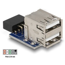 Adapter USB 2x USB 2.0-A 6-pin. Delock 41825