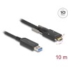 Aktywny kabel optyczny USB 10Gbps-A męski do USB-C męski ze śrubami po bokach 10m Delock 83206
