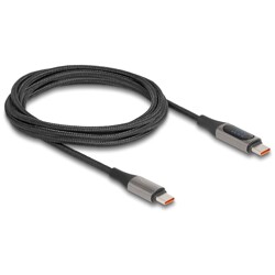 Kabel danych i szybkiego ładowania USB 2.0 USB-C męsko-męski PD 3.0 100W ze wskaźnikiem zasilania 2m Delock 86809