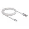 Przewód do transmisji danych USB i do zasilania na Lightning DuPont Kevlar biały 3m Delock 83003
