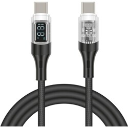 Kabel USB 2.0 danych i szybkiego ładowania USB-C męsko-męski PD 3.0 100W przezroczysty z wskaźnikiem zasilania 2m Delock 85409