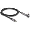 Kabel do transmisji danych i ładowania USB-C na Lightning kątowy z funkcją stojaka czarny 1,5m MFi Delock 85405