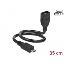 Kabel USB 2.0 micro B wtyk - USB 2.0 A gniazdo OTG giętki 35cm Delock 83927