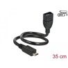 Kabel USB 2.0 micro B wtyk - USB 2.0 A gniazdo OTG giętki 35cm Delock 83927