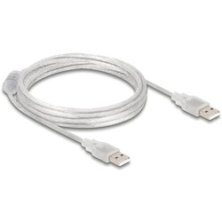 Przewód z wtykiem męskim USB 2.0 typ A - wtyk męski USB 2.0 typ A 3m przezroczysty Delock 83890