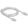 Przewód z wtykiem męskim USB 2.0 typ A - wtyk męski USB 2.0 typ A 3m przezroczysty Delock 83890