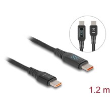 Kabel danych i szybkiego ładowania USB 2.0 USB-C męsko-męski PD 3.1 140W ze wskaźnikiem zasilania 1,2m Delock 88136