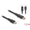 Kabel danych i szybkiego ładowania USB 2.0 USB-C męsko-męski PD 3.1 140W ze wskaźnikiem zasilania 1,2m Delock 88136