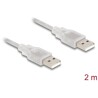 Przewód z wtykiem męskim USB 2.0 typ A - wtyk męski USB 2.0 typ A 2m przezroczysty Delock 83889