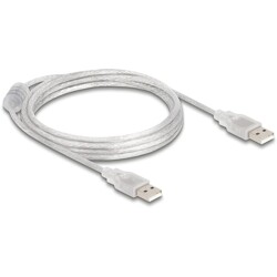 Przewód z wtykiem męskim USB 2.0 typ A - wtyk męski USB 2.0 typ A 2m przezroczysty Delock 83889