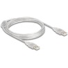 Przewód z wtykiem męskim USB 2.0 typ A - wtyk męski USB 2.0 typ A 2m przezroczysty Delock 83889