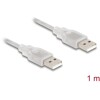 Przewód z wtykiem męskim USB 2.0 typ A - wtyk męski USB 2.0 typ A 1m przezroczysty Delock 83887