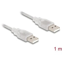 Przewód z wtykiem męskim USB 2.0 typ A - wtyk męski USB 2.0 typ A 1m przezroczysty Delock 83887