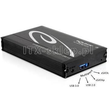 Obudowa zewnętrzna do dysku 2,5" Multiport USB 3.0 + eSATAp 14,5mm Delock 42492