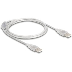 Przewód z wtykiem męskim USB 2.0 typ A - wtyk męski USB 2.0 typ A 1m przezroczysty Delock 83887