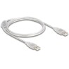 Przewód z wtykiem męskim USB 2.0 typ A - wtyk męski USB 2.0 typ A 1m przezroczysty Delock 83887