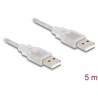 Przewód z wtykiem męskim USB 2.0 typ A - wtyk męski USB 2.0 typ A 5m przezroczysty Delock 83891