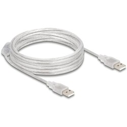 Przewód z wtykiem męskim USB 2.0 typ A - wtyk męski USB 2.0 typ A 5m przezroczysty Delock 83891