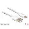 Przewód do transmisji danych USB i do zasilania na Lightning biały 1m Delock 83000