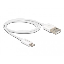 Przewód do transmisji danych USB i do zasilania na Lightning biały 1m Delock 83000