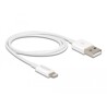 Przewód do transmisji danych USB i do zasilania na Lightning biały 1m Delock 83000