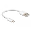 Przewód do transmisji danych USB i do zasilania na Lightning biały 15cm Delock 83001