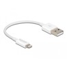 Przewód do transmisji danych USB i do zasilania na Lightning biały 15cm Delock 83001