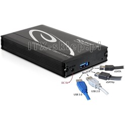 Obudowa zewnętrzna do dysku 2,5" Multiport USB 3.0 + eSATAp 14,5mm Delock 42492