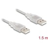 Przewód z wtykiem męskim USB 2.0 typ A - wtyk męski USB 2.0 typ A 1,5m przezroczysty Delock 83888