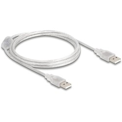 Przewód z wtykiem męskim USB 2.0 typ A - wtyk męski USB 2.0 typ A 1,5m przezroczysty Delock 83888