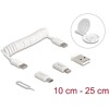 Zestaw kabla USB 5 w 1 do transmisji danych i ładowania oraz adaptera PD 3.0 60W biały Delock 66612