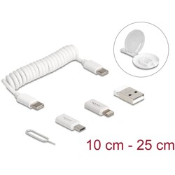 Zestaw kabla USB 5 w 1 do transmisji danych i ładowania oraz adaptera PD 3.0 60W biały Delock 66612