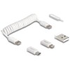 Zestaw kabla USB 5 w 1 do transmisji danych i ładowania oraz adaptera PD 3.0 60W biały Delock 66612