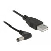 Przewód zasilający USB - DC 5.5 x 2.5mm męski 90° 1,5m Delock 85588
