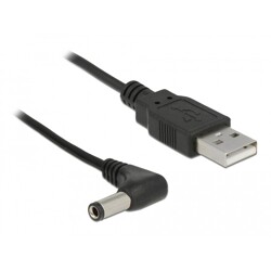 Przewód zasilający USB - DC 5.5 x 2.5mm męski 90° 1,5m Delock 85588