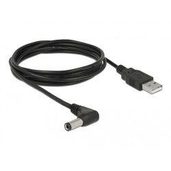 Przewód zasilający USB - DC 5.5 x 2.5mm męski 90° 1,5m Delock 85588