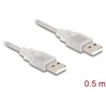 Przewód z wtykiem męskim USB 2.0 typ A - wtyk męski USB 2.0 typ A 50cm przezroczysty Delock 83886
