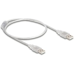 Przewód z wtykiem męskim USB 2.0 typ A - wtyk męski USB 2.0 typ A 50cm przezroczysty Delock 83886