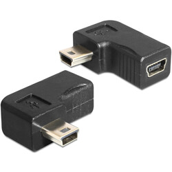 Adapter USB mini B 5-pin. wtyk/gniazdo 90° Delock 65448